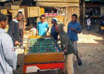 <p> Kids playing Fussball in Antananarivo. </p>